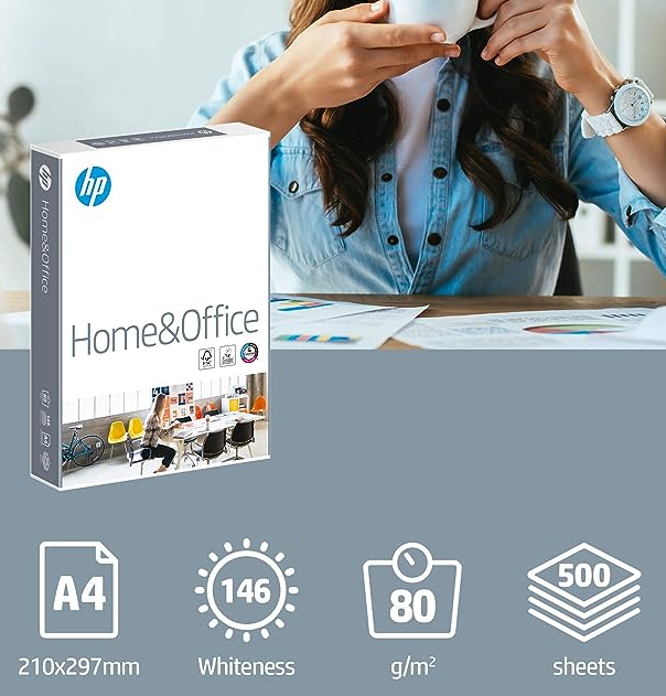 HP Home and Office - Papier Multifonction Blanc 80 g/m² A4 - Carton de 5 x 500 Feuilles